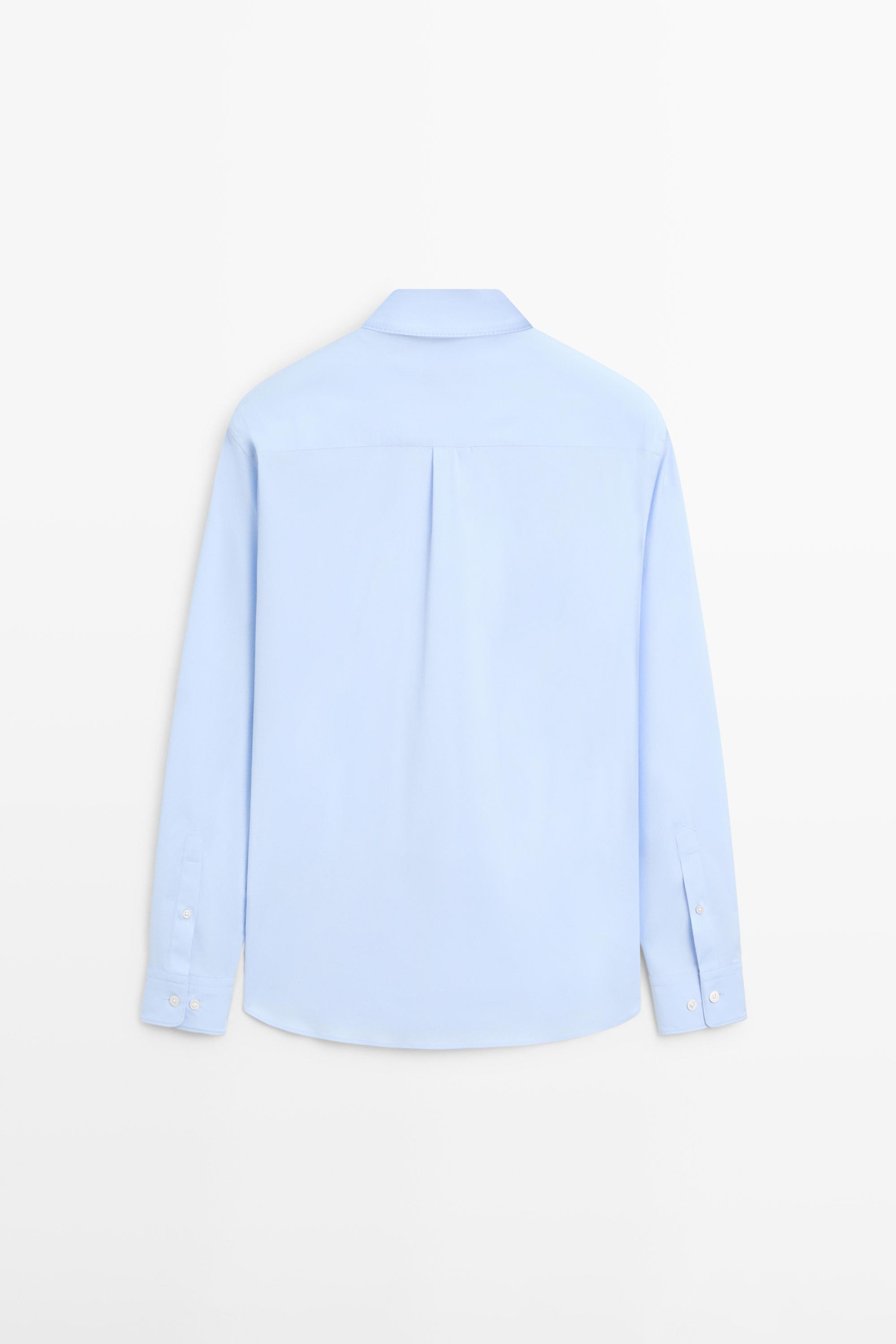 Slim fit stretch cotton blend shirt